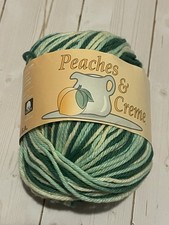 Peaches  Creme 4 ply yarn Shades of Green cotton 2 oz.