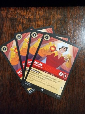 4x Lorcana Reign of Jafar - Gaston - Arrogant Showoff - 129/204 - M/NM x4