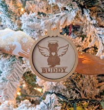 Custom Wood Pet Memorial ornament - Customized Name and Animal