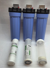 3X Pentek Slim Line Water Filter Housing 10" 1/2" FIP Blue + NEW Filters