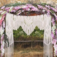 ANMINY Boho Macrame Wedding Backdrop for Arbor Arch Large Macrame Curtains Wa...