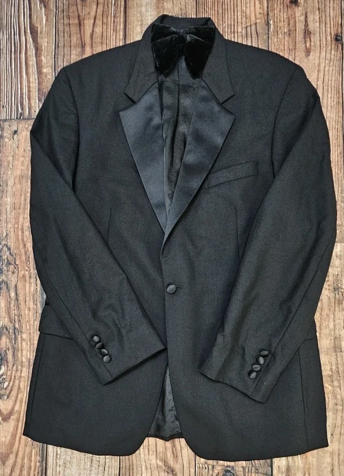 Traje de Esmoquin Bill Blass Negro De Colección Para Hombre 42L (34x32) Lana Eventos Formales  Foto 3 de 4