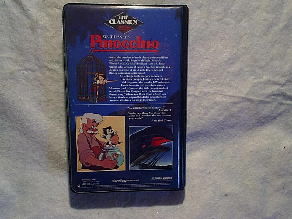1985 PINOCCHIO WALT DISNEY BLACK DIAMOND CLASSICS VHS MOVIE,Red Signature Label - Image 2 of 4