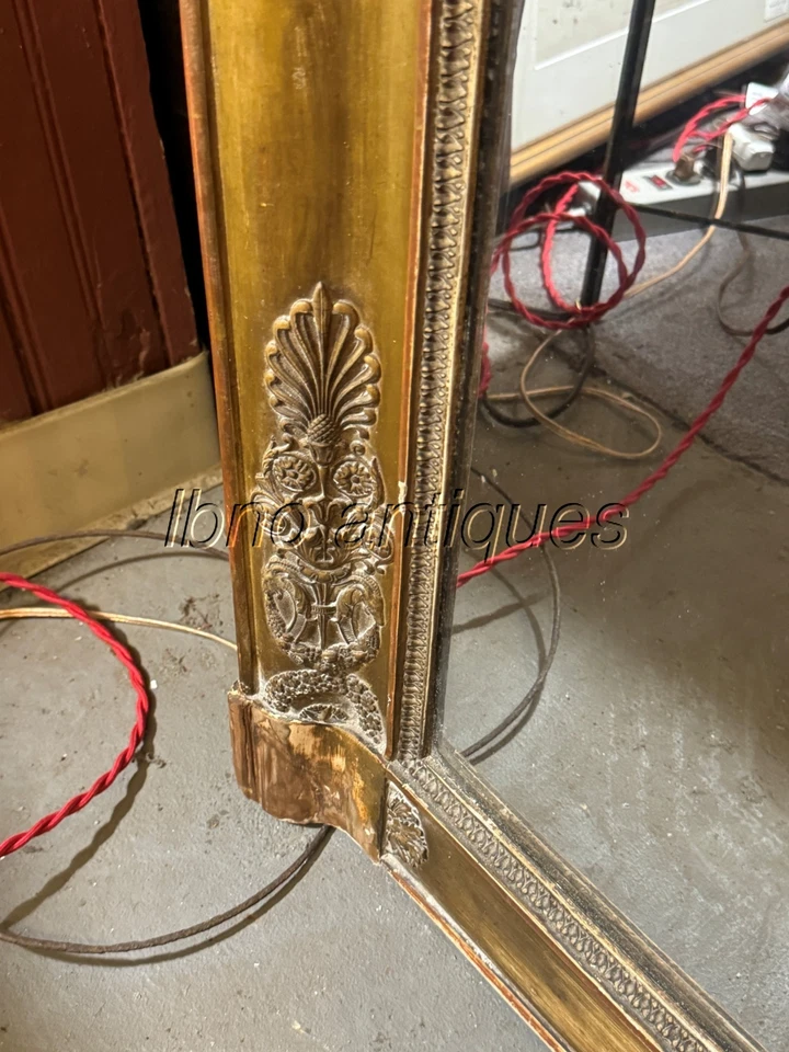 ESPEJO SOBREVESTIMIENTO FRANCÉS DE MADERA DORADA DEL SIGLO XIX.  ¡IMPRESIONANTE!  48,5" X 38".  L00k!!! Foto 4 de 4