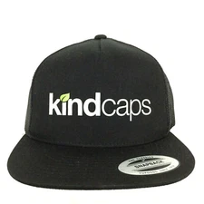 Kind Caps Spell Out Script Logo Mesh Snap Back Trucker Baseball Yupoong Dad Hat