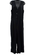Aritzia Wilfred Free Jumpsuit Women Medium M Pockets Elastic Waist V-Neck Airy