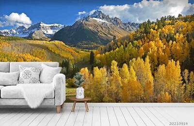 3D Forest Mountain Sky Landscape Wallpaper Wall Murals Removable Wallpaper