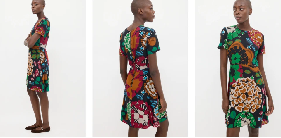 Mini Vestido Burberry Groovy Estampado Floral Seda Manga Corta Vaina 4US 8UK 36EU S Foto 4 de 4