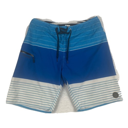 Volcom Swim Trunks Mens 30 Blue Striped 