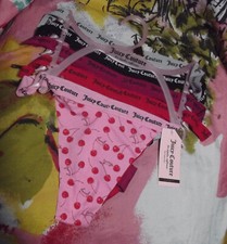 5 NEW JUICY COUTURE JC7326 5PKC MF LOGO WAIST NO PANTY LINES THONG PANTIES XL