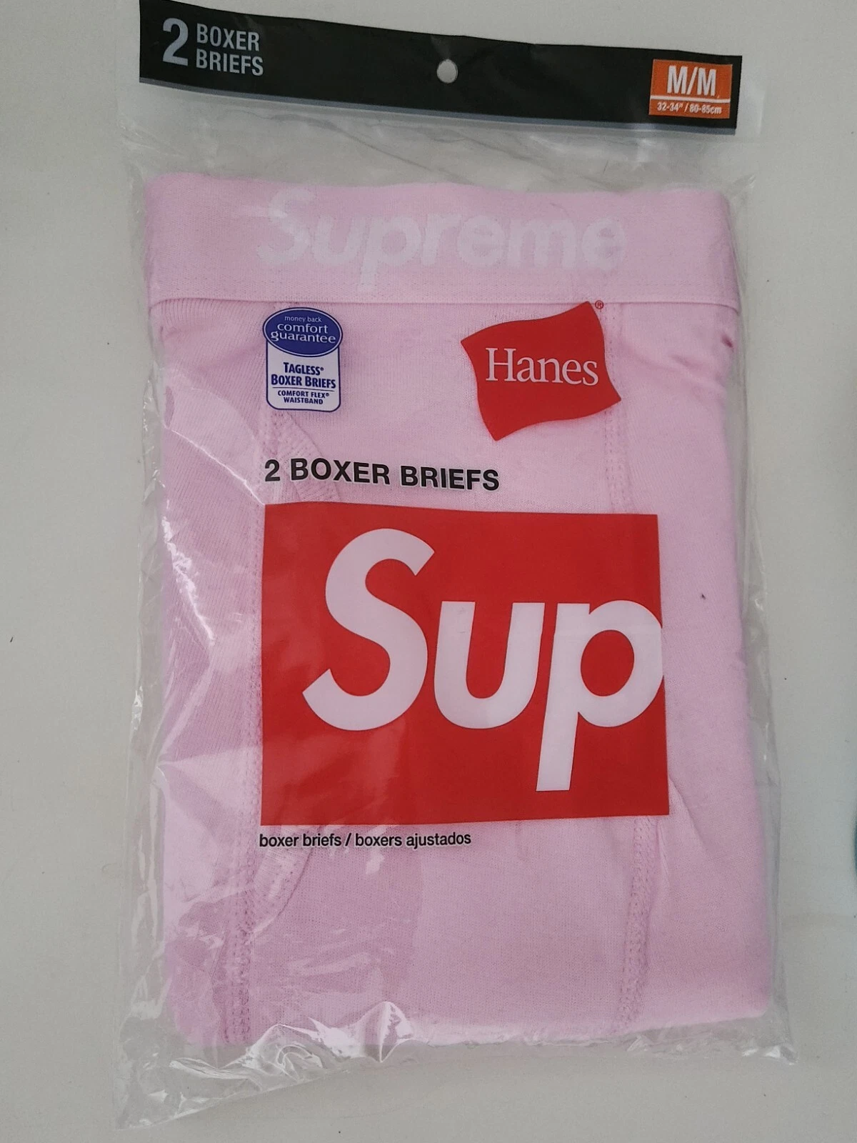 FW21 Supreme Hanes pink boxer briefs (2pack) M Medium New And Unopened Underwear