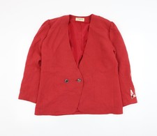 Elegance Womens Red Jacket Blazer Size L Button