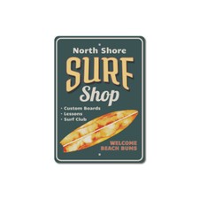 Surf Shop Decor, Surf Shop Sign, Surfboard Decor Aluminum Sign