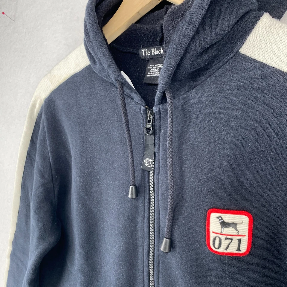 THE BLACK DOG Sudadera con Capucha Jóvenes Niños L Cremallera Completa Sudadera 071 Negro Blanco Foto 2 de 4