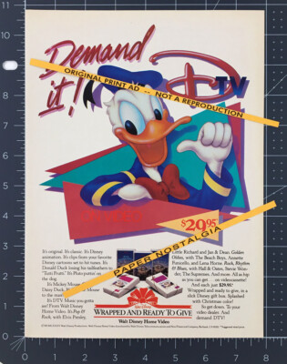 DTV / Disney TV__Original 1984 print AD / video promo__DONALD DUCK__Pop ...