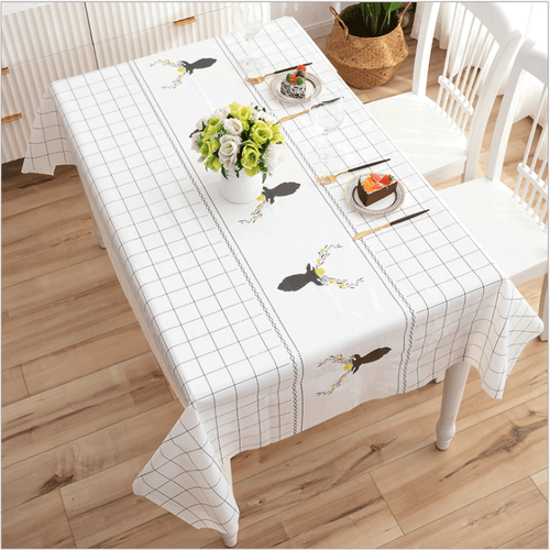 Rectangle Table Cloth Water Stain Resistant PEVA Party Tablecloth Desk Cover Mat - Picture 21 of 23
