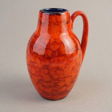 Scheurich Vase 414-16 vintage Design Keramik Fat lava West- Germany 60s 70s Rot