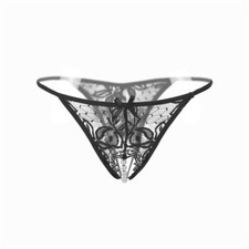 1 Pack Womens Sexy Lace Crotchles Panties Thong G-string See Through Knickers
