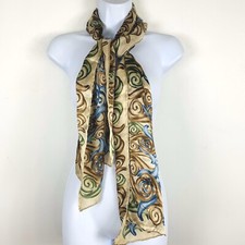 Robert Lee Morris Womens Rectangle Scarf Multicolor Floral Boho VINTAGE