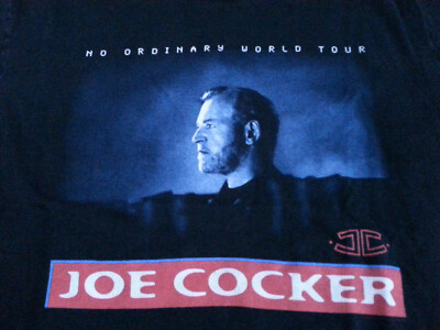 VINTAGE Joe Cocker NO ORDINARY WORLD TOUR CONCERT Mens T-Shirt 