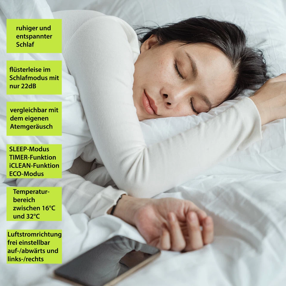 Split Klimaanlage 9000BTU Klimagerät Inverter WiFi 2,6kW Splitgerät 3m Leitung - Bild 3 von 4