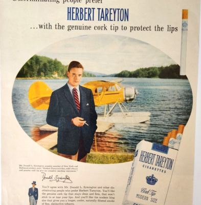 Symington Airplane Herbert Tareyton Vintage 1954 Ad Magazine Print Cigarette 