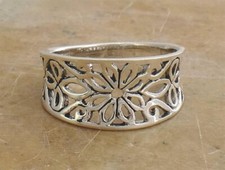 ELEGANT .925 STERLING SILVER FILIGREE FLOWER RING size 6 style r1877