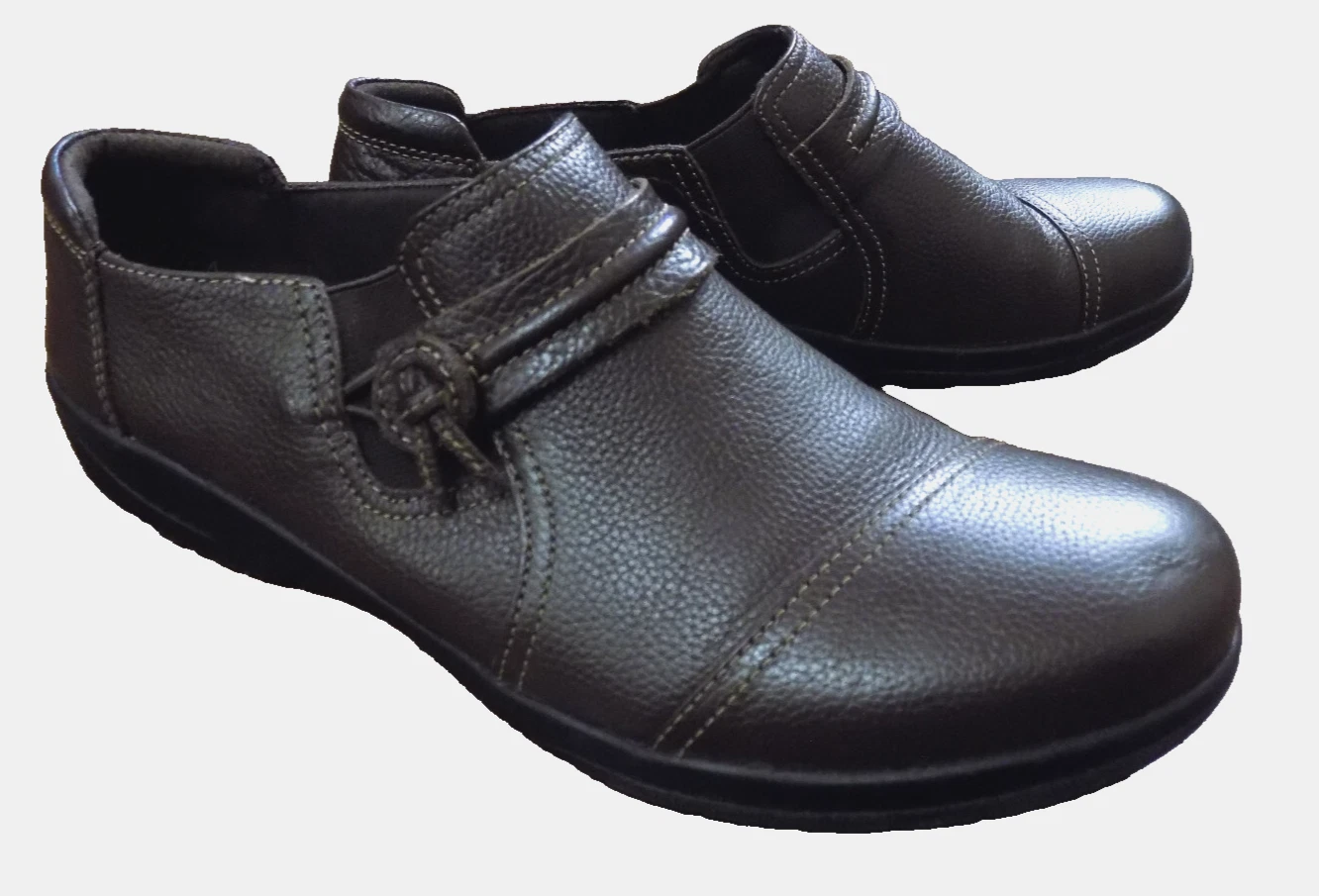 Collezione by Clarks Ultimate Comfort slip on 10 mocassini scarpe pelle marrone usate in ottime condizioni