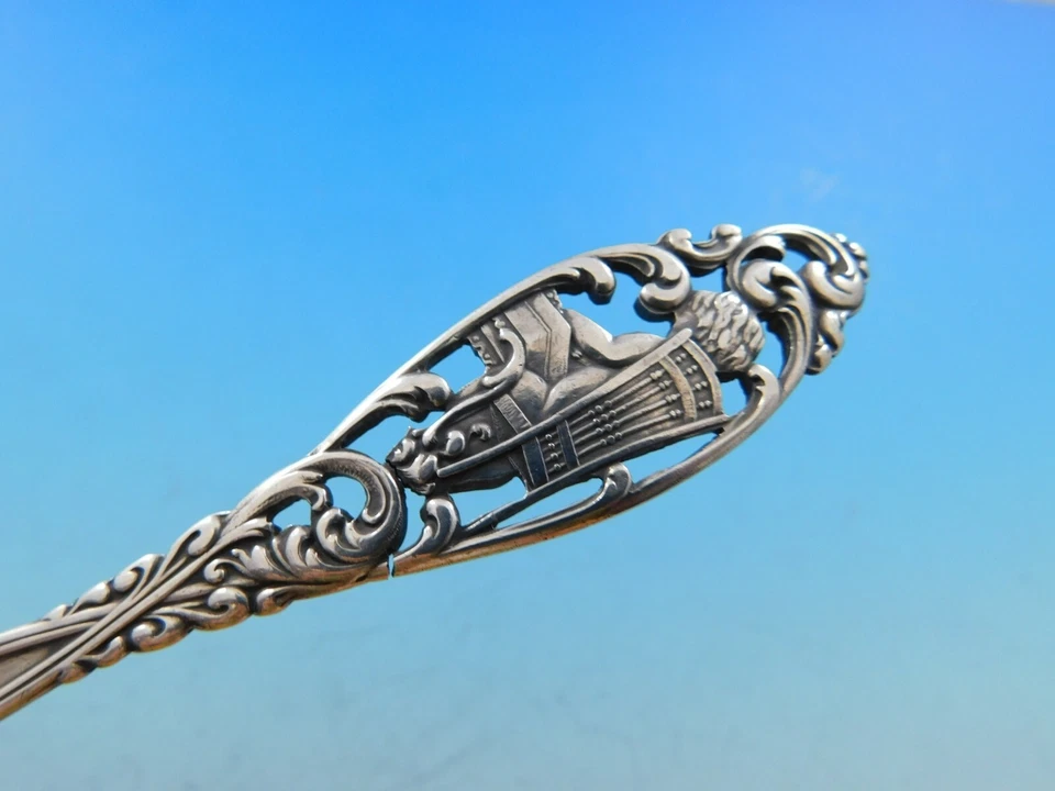 Labors of Cupid by Dominick and Haff Sterling Silver Junior Fork Old 6 1/4" - Image 3 of 4
