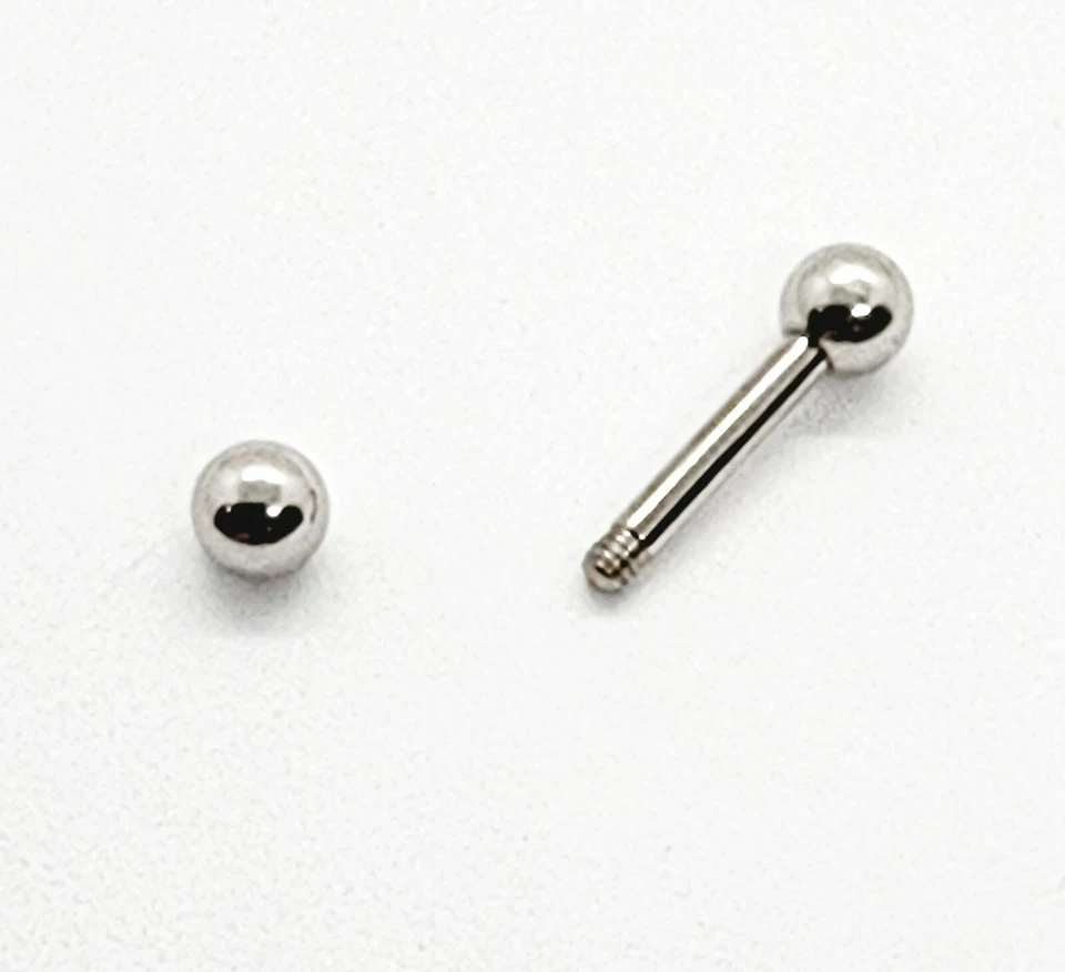 Piercing sopracciglia barretta diritta in acciaio bilancino banana sfere 3 mm da - Immagine 4 di 4
