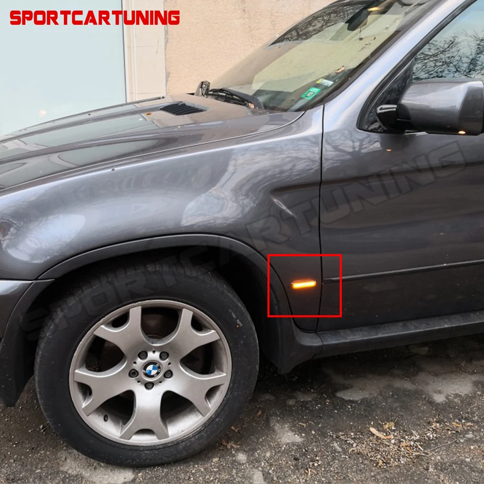 Sequential LED Smoked Side Marker Light For 1995-2001 BMW E38 & 2001-2006 E46 M3 Foto 3 de 4