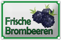 Blechschild Hinweis 18X12 Cm Frische Brombeeren Hofladen Deko Schild Tin Sign