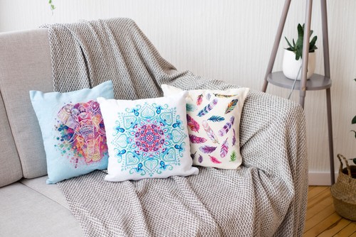 DIY Cross-stitch Embroidery Pillow Kit Elephant stitching needlepoint - Picture 6 of 12