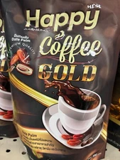 4 bags - Happy Coffee GOLD Healthy Coffee Mixed Dates Collagen No Sugar
