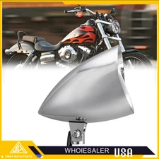 Motorcycle Chrome 5.75" LED Bullet Headlight For Harley Bobber Chopper Dyna M10