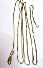 14k Gold Chain Necklace 24 Inch Solid Gold BOX Chain Estate Jewelry 3.14g