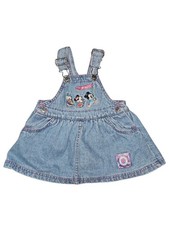 Vintage 90s Disney Mickey  Co Embroidered Minnie Daisy Overalls Jumper Skirt