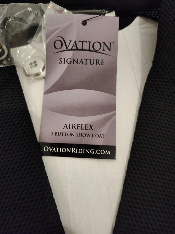 Ovation 男式 Airflex Show 外套 - 盛装舞步马术黑色 42 普通全新带标签 — 第 2/4 张图片