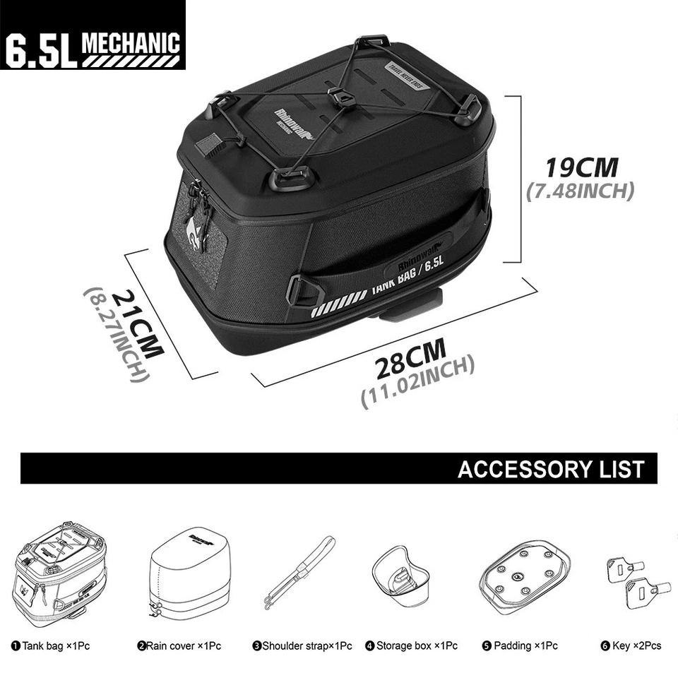 Bolsa antirrobo tanque motocicleta imán 6,5 L para BMW R1200GS R1250GS ADV F750GS Foto 3 de 4