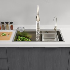 29.53-inch Undermount Workstation Kitchen Sink Single Bowl with Pull-out Faucet