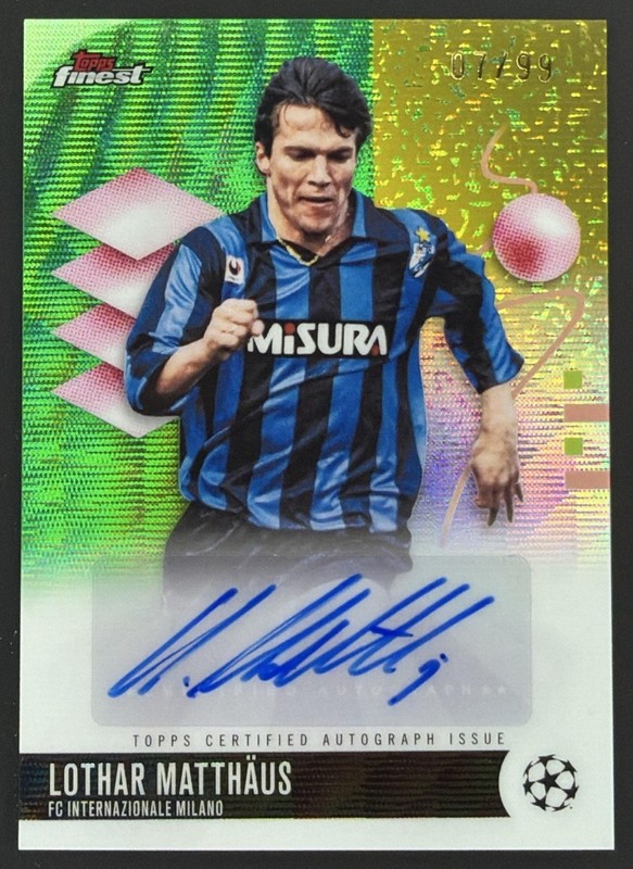 2025 Topps UEFA Finest Lothar Matthaus #BA-LR Auto Green Refractor /99