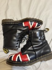Dr. Martens Union Jack Boots Size 10  Black Red White Punk England