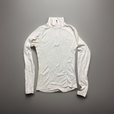 Smart Wool Full Zip Women’s Size XS Cream 100% Merino Wool Base Layer Hiking