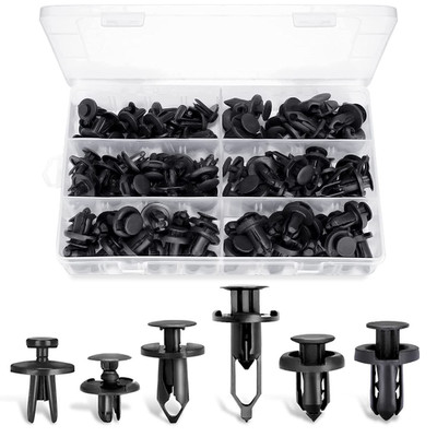 Tornillos De Plasticos Para Carros Autos Clips Remaches Plásticos102 Set Negro