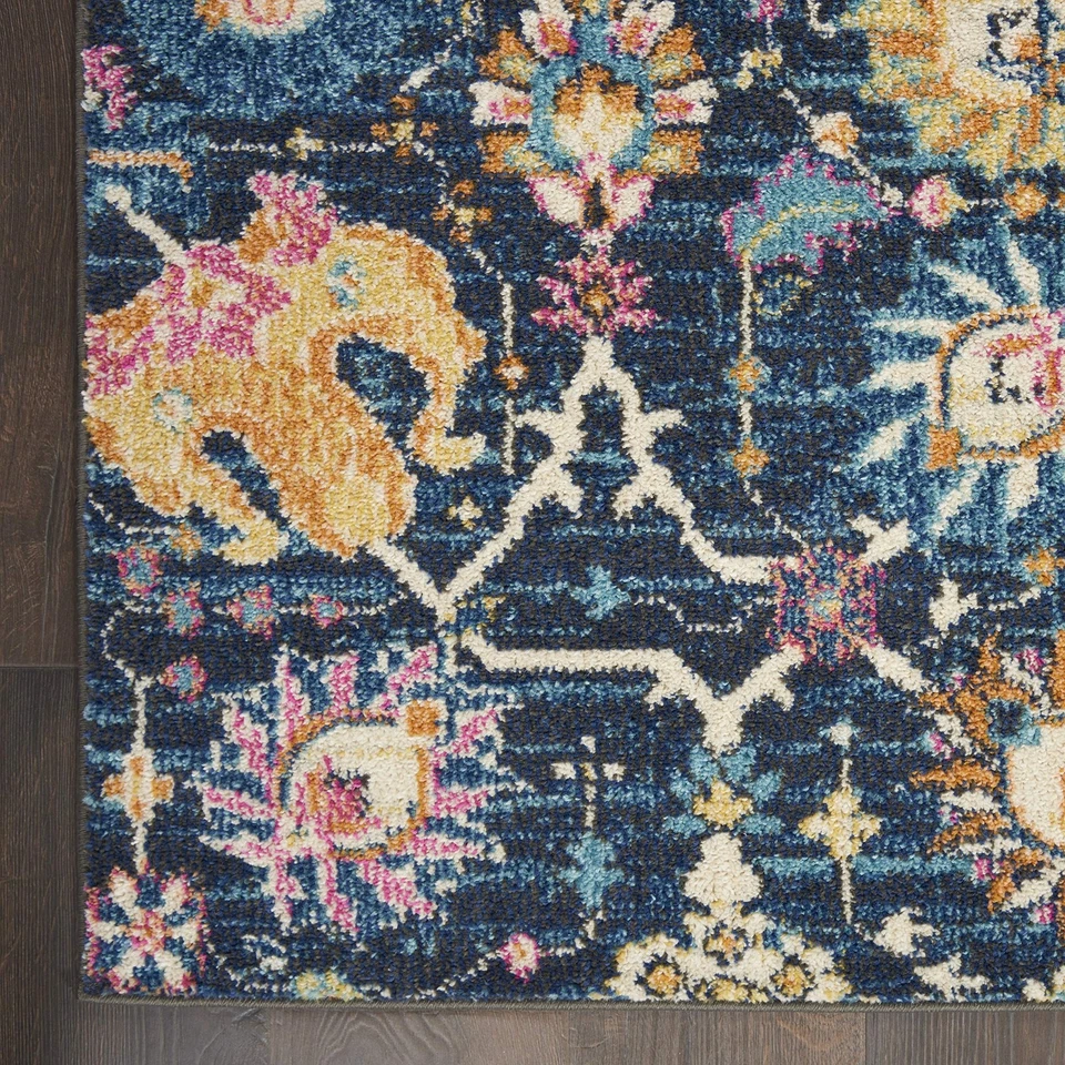 Home Passion Navy 1'10'' x 6' Area-Rug, Boho, Moroccan, Bed Room, Living Room... - Image 3 of 4