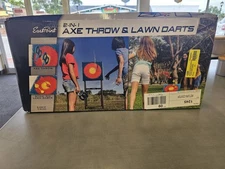Eastpoint Axe Throw Set, 3 Axes and 4 Throwing Darts Outdoor Game Portable Frame