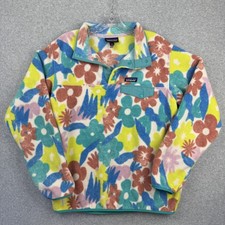 Patagonia Synchilla Snap-T Fleece Pullover Womens L Floral Multicolor Teal
