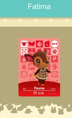 MARKENLOS Animal Crossing Amiibo Nfc Karte weiß #019 Fatima / Fauna