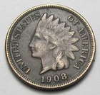 1908 INDIAN HEAD CENT,MOST OF LIBERTY, VERY NICE COIN!!!!(A1)