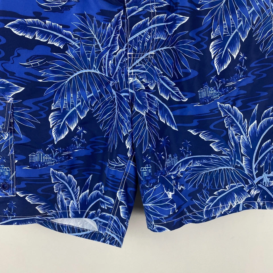 Bañador Polo Ralph Lauren Para Hombre XL Azul Estampado Tropical 8" Entrepierna Foto 3 de 4